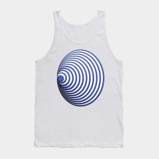 Geometric blue concentric circles 3D doodle art Tank Top